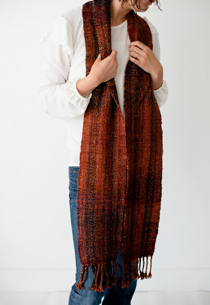 Dark Rose Trellis' Handwoven Scarf – Created by Elsie B