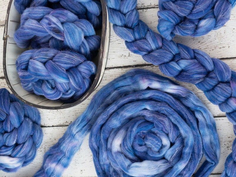 Cornflower Blue on Targhee Bamboo Silk
