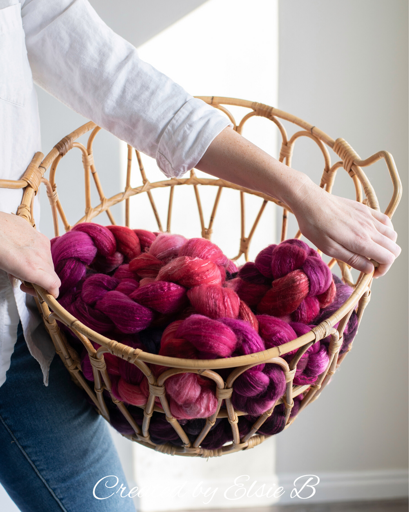 'Burgundy Dahlia' Organic Polwarth Silk 4 oz