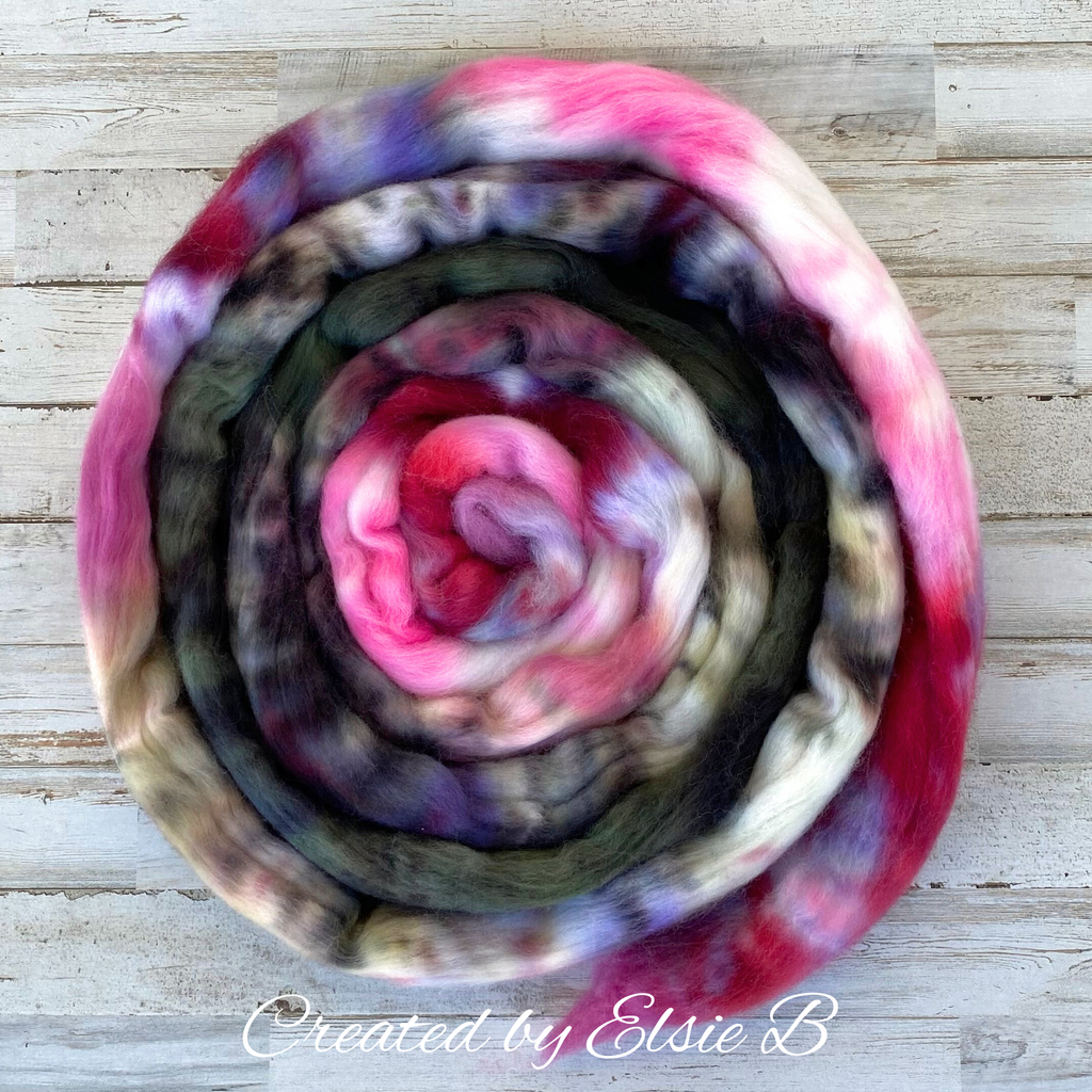 'Emo Flamingo' Polwarth OOAK 4 oz
