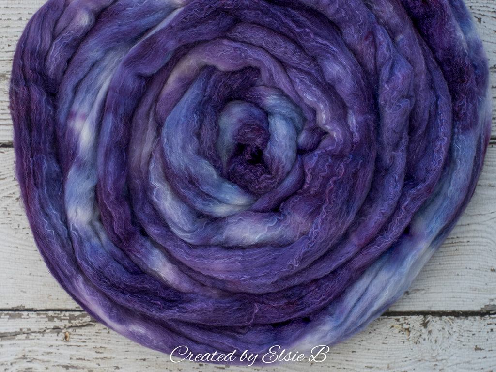 'Deep Purple' Organic Polwarth/ Silk 4 oz