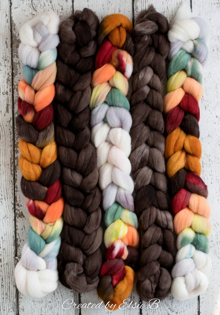 Polwarth &#39;Mink&#39; 4 oz semi-solid combed top for spinning, CreatedbyElsieB spinning fiber, brown hand dyed wool roving, learning to spin yarn