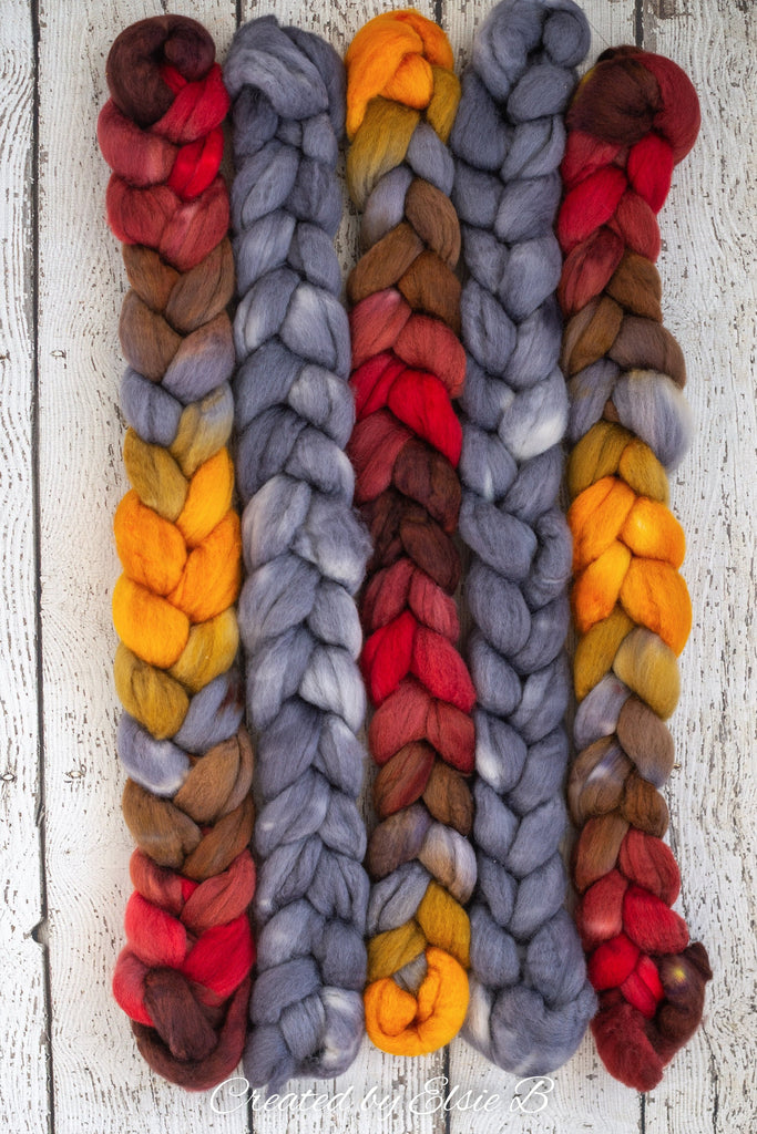 Blue Faced Leicester &#39;Titanium&#39; 4 oz semi-solid gray combed top, BFL dyed spinning fiber, CreatedbyElsieB wool roving for felting or weaving